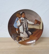 Norman Rockwell Knowles The Painter Wandteller Sammlerstück Porzellan Vintag