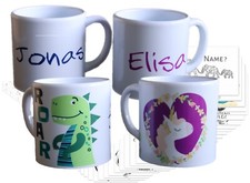 Kinder-Tasse 180ml  PERSONALISIERT mit Namen/Spruch/ Motiv, Sternzeichen, uvm...
