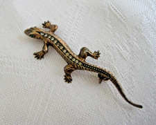 Antike Brosche Gecko