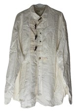 Hess Frackmann Trachtenhemd Damen Weiß Leinen mit Hornknöpfen und Biesen Gr. 41