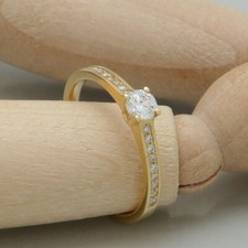 Ring Solitär Verlobung Damen Gold 0,38ct G-si Brillant 750/18K Gelbgold Gr. 55