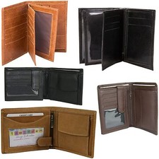 Portemonnaie Geldbörse Leder Geldbeutel Börse Brieftasche Schwarz Wallet NEU