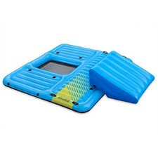 Badeinsel Schwimminsel 5 Personen Summer Slide mit Wasserrutsche 376 x 311 cm