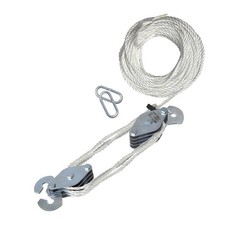 Flaschenzug Seilzug 180kg 20 Meter Nylonseil mit Stahlhaken Universal NEU