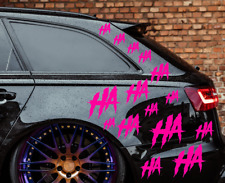 Neon Pink Aufkleber Auto Sticker Haha lachen Tuning JDM Decal Scene Car Joker