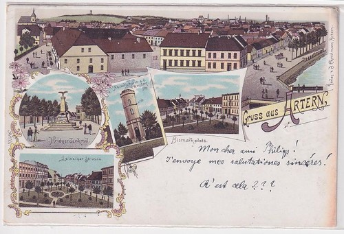 99543 lithographie gruß - lithographie,