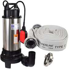 Abwasser Schmutz Fäkalien Wasser Tauch Pumpe + Schneidwerk +15 Meter C-Schlauch
