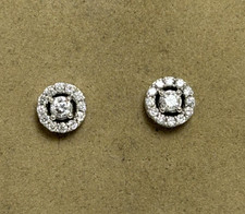 GLITZERNDE 10K WEISSGOLD 1/4 CT TW DIAMANT RAHMEN HALO OHRSTECKER