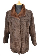 Persianer Swakara Pelzjacke mit Nerz Echt Pelz Jacke Size XL - A1747