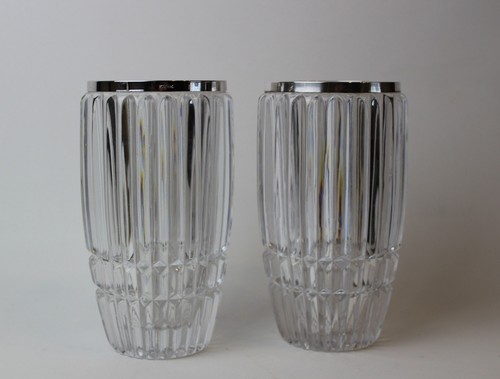 Vasenpaar glas mit 925er - mit, &