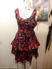 H & R London Tailliertes Kleid mit Rosen 38 M Gothic Wicca Jugendweihe Lolita