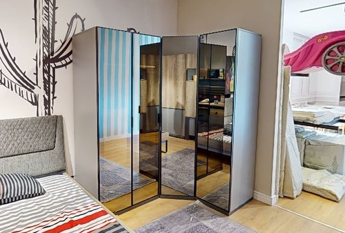 Grauer eckschrank designer - eckschrank,