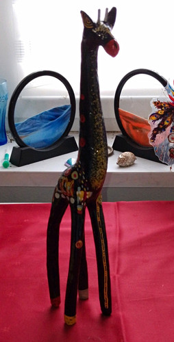 Handbemalte dekofigur giraffe - dekofigur,