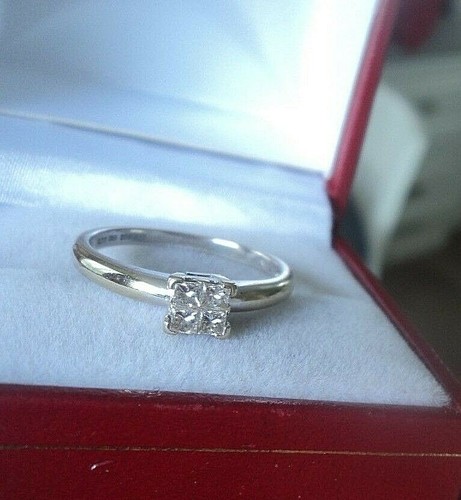 18ct weiß diamant ring - diamant,
