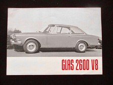 Glas 2600 V8 GLASERATI Dingolfing BMW 2S A4 65/66 Deutsch Prospekt Brochure 556