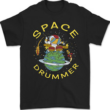 Space Drummer Drumming Astronaut Drum Herren T-Shirt Gildan Baumwolle