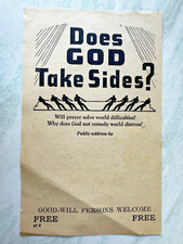 Zeugen Jehovas Flyer „Does God Take Sides?“ ca. 1950 Watchtower Brooklyn