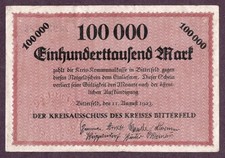 Notgeld 100000 mark - notgeld, banknote