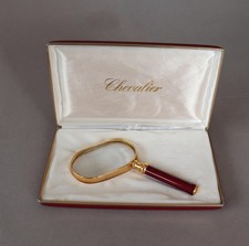 Gut erhaltene Leselupe in Etui - Chevalier/Schweiz -