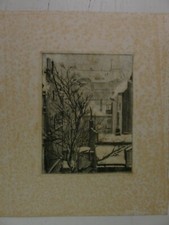 E.Bleyle Radierung Stadtbild 32x27cm O-4331