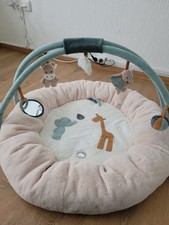 Nattou Runde Krabbeldecke mit Spielb Giraffe und Elefant