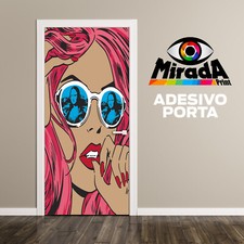 AUFKLEBER STICKER FÜR TÜR POP ART MONNA LISA DAMEN SUN GLASSES NAILS COMICS 