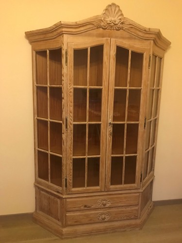 Vitrine pinie gekälkt lxbxh - vitrine,