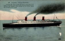 Ak Paquebot Ile de France, CGT