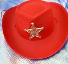 Cowboyhut rot mit Sheriffstern