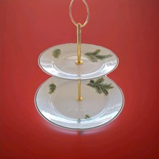 ANTIKE ETAGERE   2-stöckig WEIHNACHTSMOTIV * PORZELLAN WOHL ÜBER 100 JAHRE ALT 