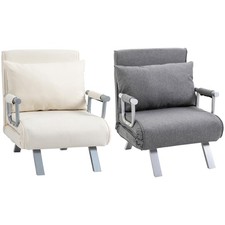 HOMCOM 3-in-1 Schlafsofa mit Armlehne Schlafsessel Klappbett Chaiselongue