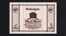 aus Sammlung Schlesien Notgeld Grafschaft GLATZ 100 Pfennig 1921 Serienschein ✔