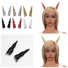 DE Erwachsene Kinder Haarteil Party Beast Horn Haarspange Einfarbige Farbe Gotik