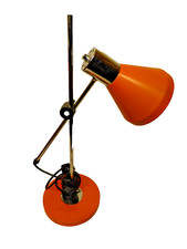 Schreibtischlampe 70 er Jahre Orange mit Schwenkarm Vintage