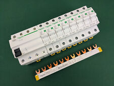 8x Schneider Sicherung B16A +1x FI Schutzschalter 40A 4pol +1x Phasenschiene SET