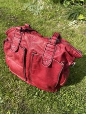 Rote Echtleder Shopper von