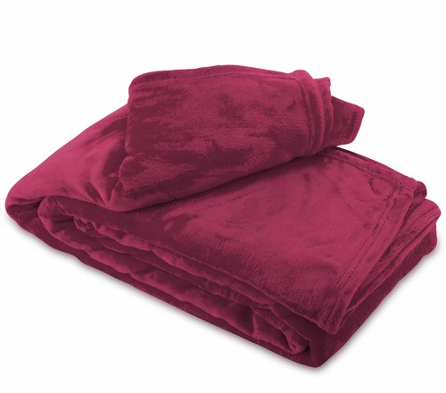 Kuscheldecke bordeaux - kuscheldecke,