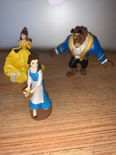 3 x Figuren die Schöne und das Biest Disney Store mit Glitzer Torten Geburtstag