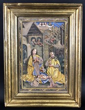 tolle alte Hinterglasmalerei -