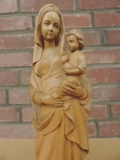 FIGUR MADONNA MARIA MIT JESUS KIND FIGUR HOLZ HANDGESCHNITZT HÖHE 40 CM.