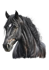 BÜGELBILD-Pferd-schwarz-Rappe