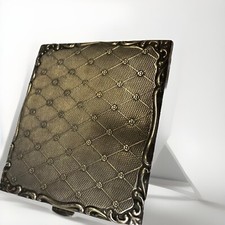 Alte Zigaretten Etui Kraft Alpacca / Versilbert innen vergoldet Art Deko