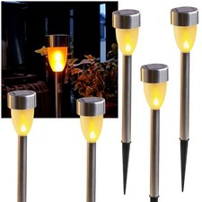 5er Set LED Solar Flame Leuchten "Tim" 37x5,5cm Flammen-Effekt Lampen für Balkon