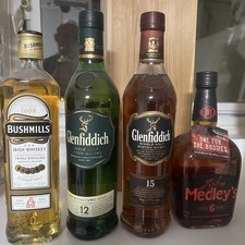Glenfiddich 12 und15 Jahre, 2 x 0,7l, 40% Vol Inkl Medley‘s 6 Jahre Bushmills