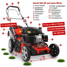 Rasenmäher Benzin 53 cm Schnittbreite 6,0 PS 3,6 km/h Radantrieb 554 SX ID7117