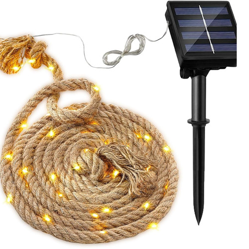 Solar lichterkette hanfseil - solar, 2m