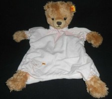 STEIFF  SCHMUSETUCH SCHNUFFELTUCH BÄR ROSA MIT PUNKTE