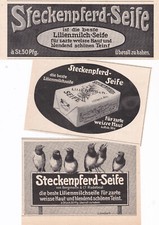 Steckenpferd Lilienmilch Seife Konvolut 10 Stück Reklame - Anzeigen von 1913