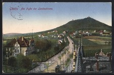 Ansichtskarte Görlitz, Am Fuße der Landeskrone 1917 
