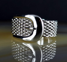 Ring Silber 925 Gürtelschnalle 18,7 mm massiv - modern auffällig & extravagant